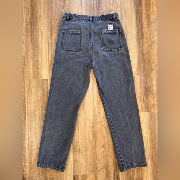 Ripndip Black Denim Straight Leg Men’s Jeans, Streetwear Cat Logo - Picture 3 of 15